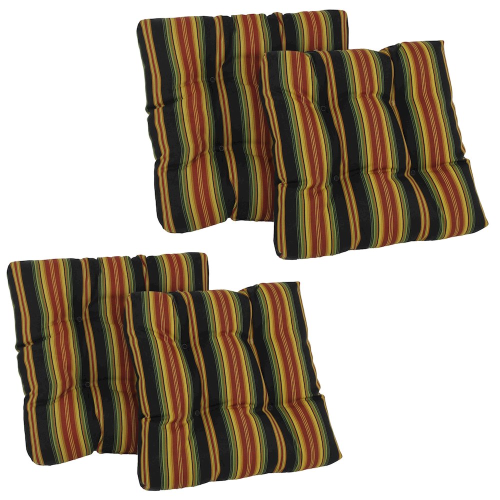 19-inch Squared Patterned Spun Polyester Tufted Dining Chair Cushions (Set of 4). Picture 1