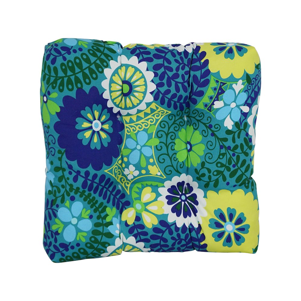 19-inch Squared Patterned Spun Polyester Tufted Dining Chair Cushions (Set of 4). Picture 2