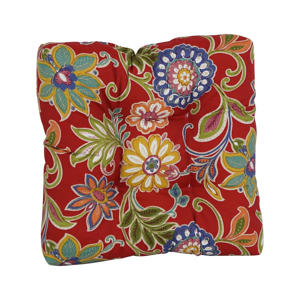 19-inch Squared Patterned Spun Polyester Tufted Dining Chair Cushions (Set of 4). Picture 2