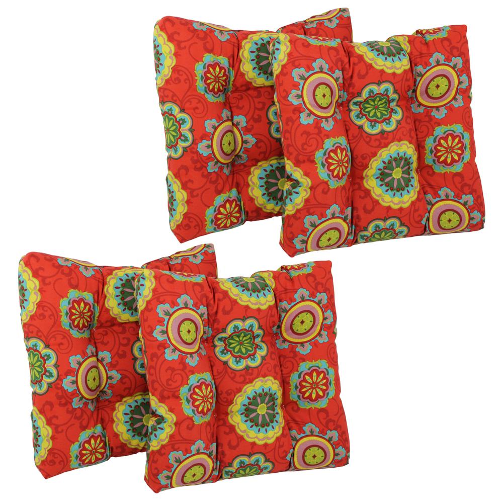 19-inch Squared Spun Polyester Tufted Dining Chair Cushion (Set of Four). Picture 1