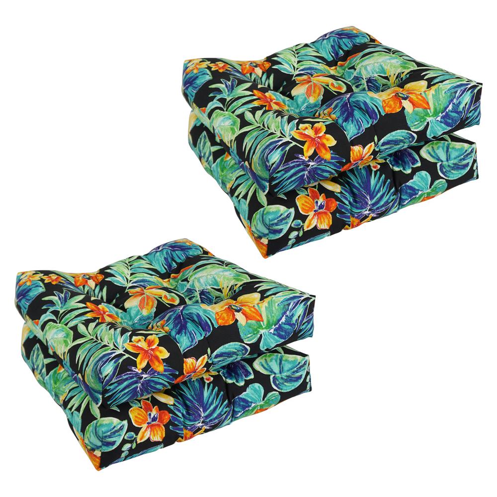 19-inch Squared Patterned Spun Polyester Tufted Dining Chair Cushions (Set of 4)  94005-4CH-REO-62. Picture 1