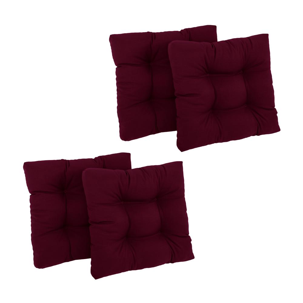19-inch Squared Twill Tufted Dining Chair Cushions (Set of 4)  94005-4CH-TW-BG. Picture 1