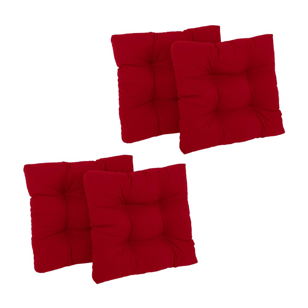 19-inch Squared Twill Tufted Dining Chair Cushions (Set of 4)  94005-4CH-TW-RD. Picture 1