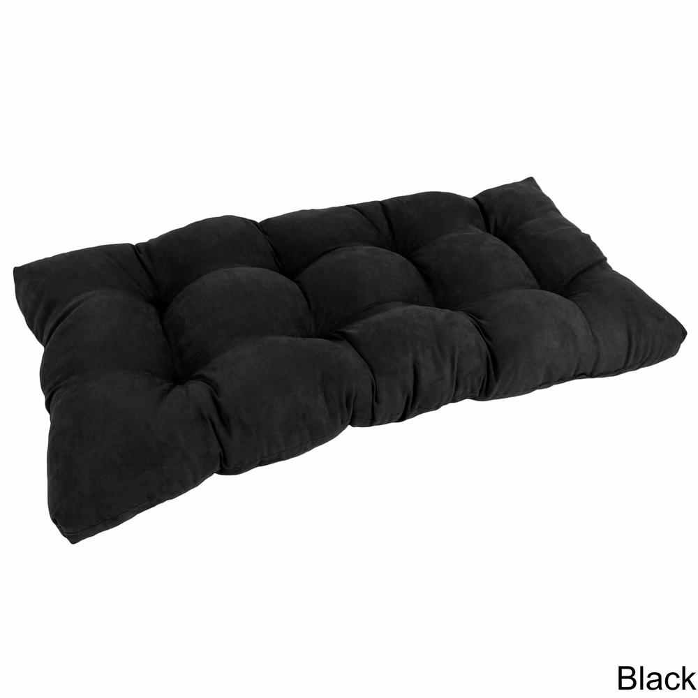 42-inch by 19-inch Squared Microsuede Tufted Loveseat Cushion. Picture 1