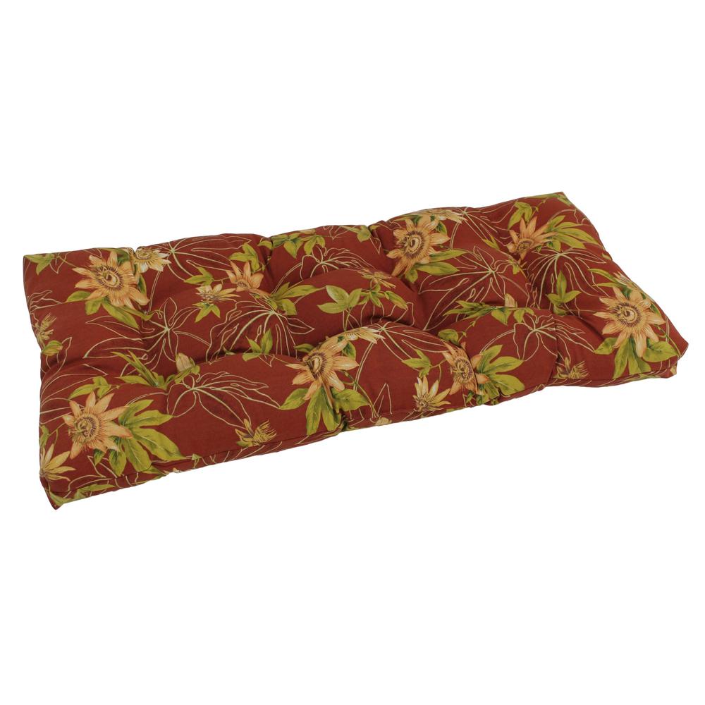 42-inch by 19-inch Squared Patterned Spun Polyester Tufted Loveseat Cushion  94006-LS-REO-16. Picture 1