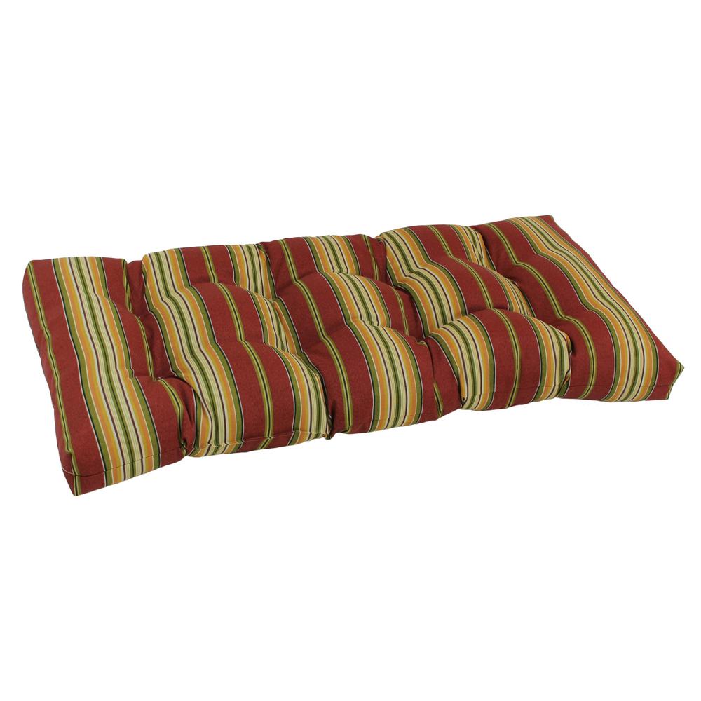 42-inch by 19-inch Squared Patterned Spun Polyester Tufted Loveseat Cushion  94006-LS-REO-17. Picture 1