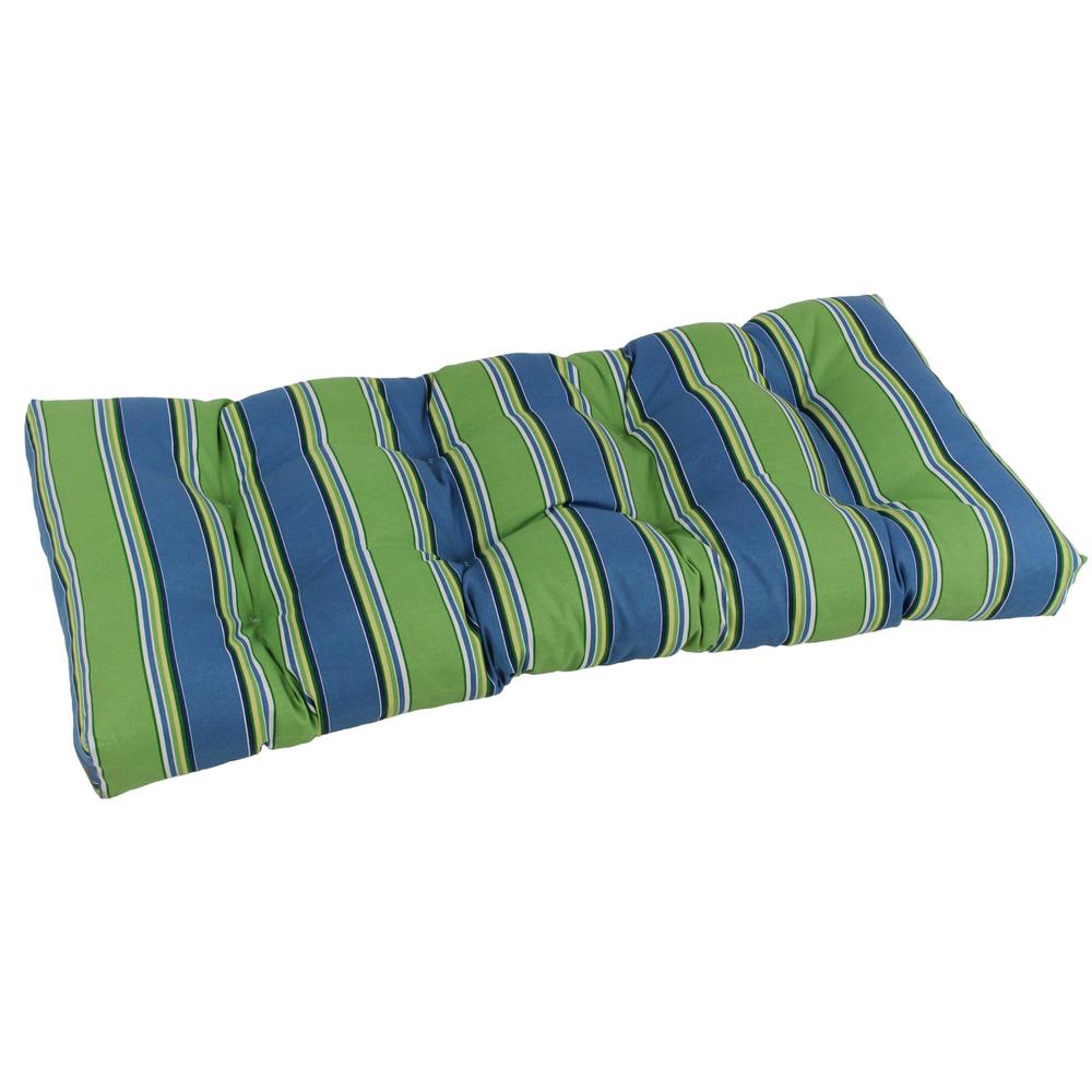 42-inch by 19-inch Squared Patterned Spun Polyester Tufted Loveseat Cushion  94006-LS-REO-29. Picture 1