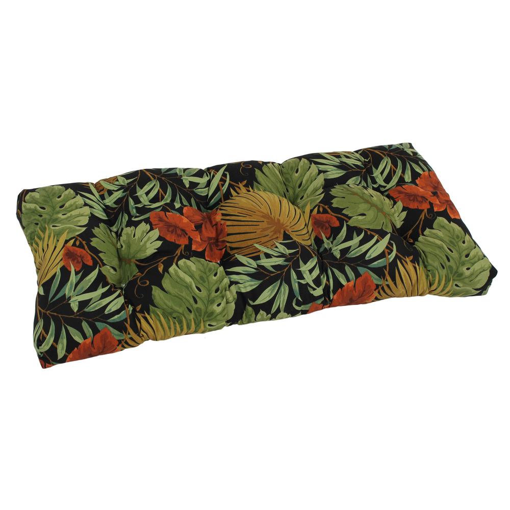 42-inch by 19-inch Squared Patterned Spun Polyester Tufted Loveseat Cushion  94006-LS-REO-30. Picture 1