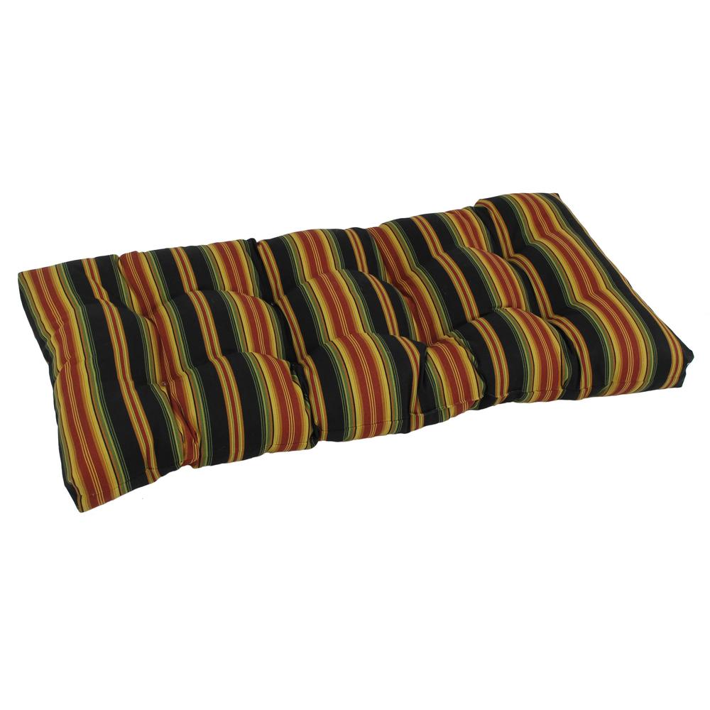42-inch by 19-inch Squared Patterned Spun Polyester Tufted Loveseat Cushion  94006-LS-REO-31. Picture 1