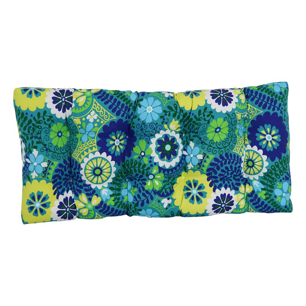 42-inch by 19-inch Squared Patterned Spun Polyester Tufted Loveseat Cushion  94006-LS-REO-34. Picture 2