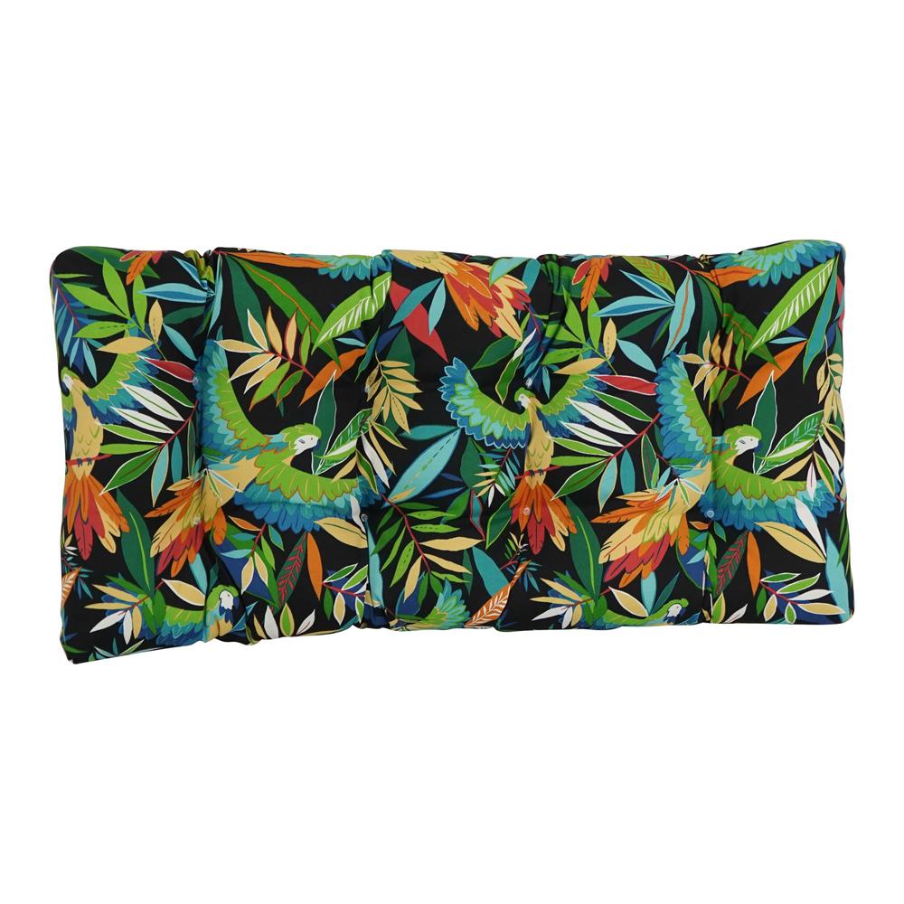 42-inch by 19-inch Squared Patterned Spun Polyester Tufted Loveseat Cushion  94006-LS-REO-48. Picture 2