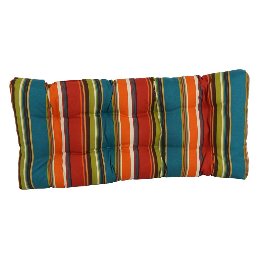 42-inch by 19-inch Squared Patterned Spun Polyester Tufted Loveseat Cushion  94006-LS-REO-51. Picture 2
