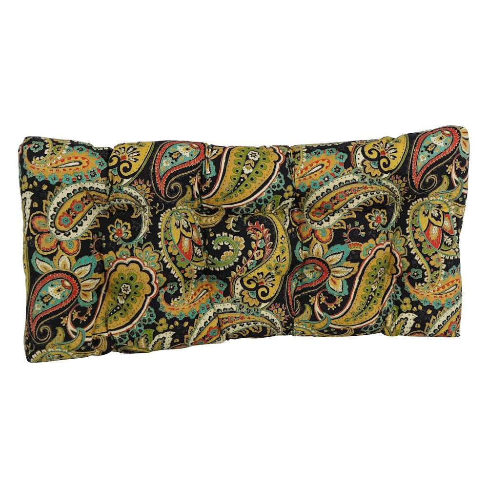 42-inch by 19-inch Squared Patterned Spun Polyester Tufted Loveseat Cushion. Picture 2