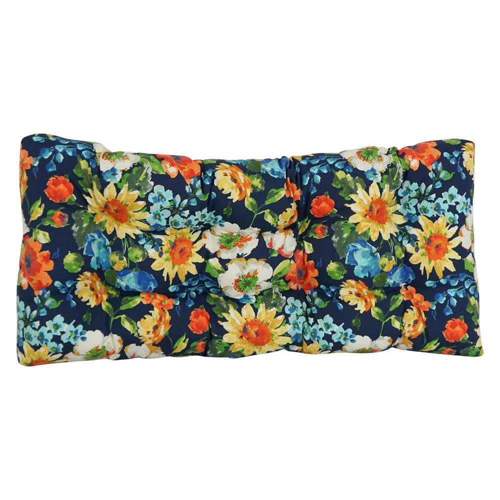 42-inch by 19-inch Squared Patterned Spun Polyester Tufted Loveseat Cushion  94006-LS-REO-59. Picture 2