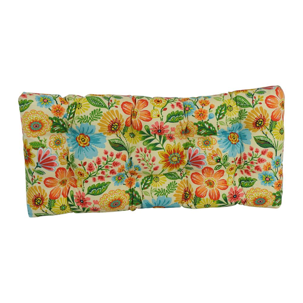 42-inch by 19-inch Squared Patterned Spun Polyester Tufted Loveseat Cushion  94006-LS-REO-60. Picture 2