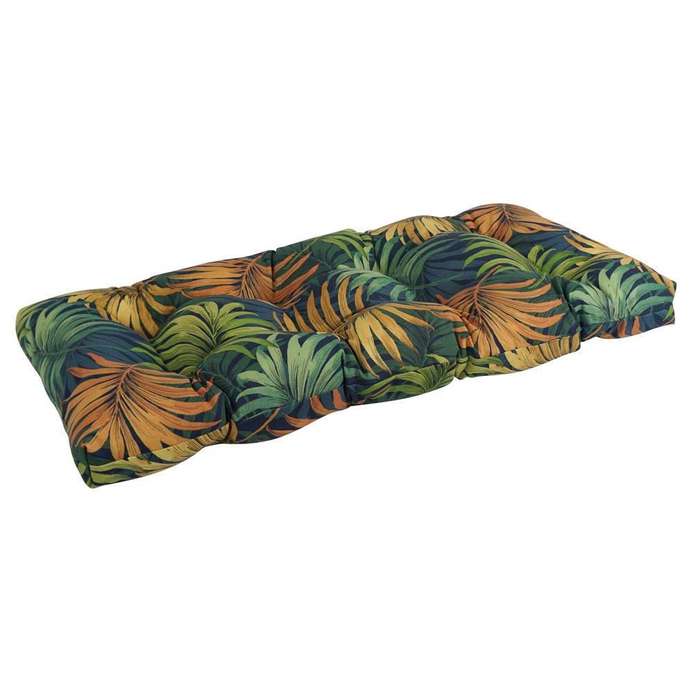 42-inch by 19-inch Squared Patterned Spun Polyester Tufted Loveseat Cushion  94006-LS-REO-61. Picture 1