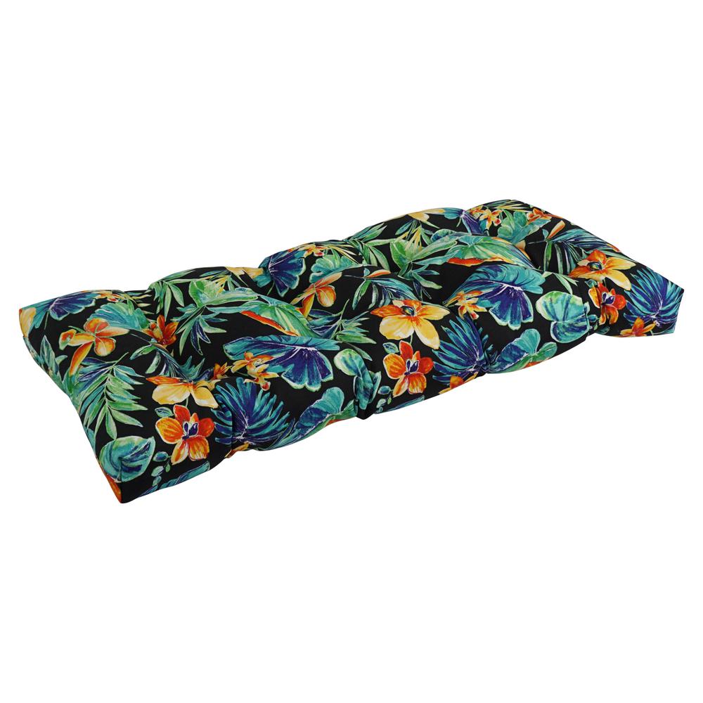 42-inch by 19-inch Squared Patterned Spun Polyester Tufted Loveseat Cushion  94006-LS-REO-62. Picture 1