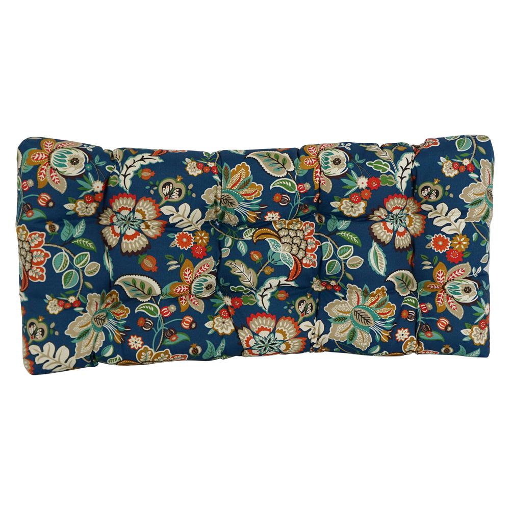 42-inch by 19-inch Squared Patterned Spun Polyester Tufted Loveseat Cushion  94006-LS-REO-64. Picture 2