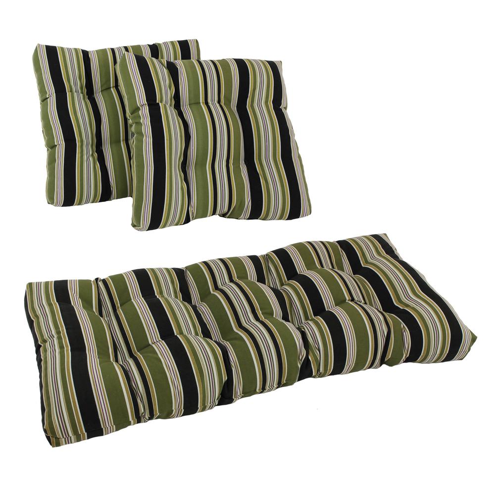 Square Spun Polyester Outdoor Tufted Settee Cushions (Set of 3). Picture 1