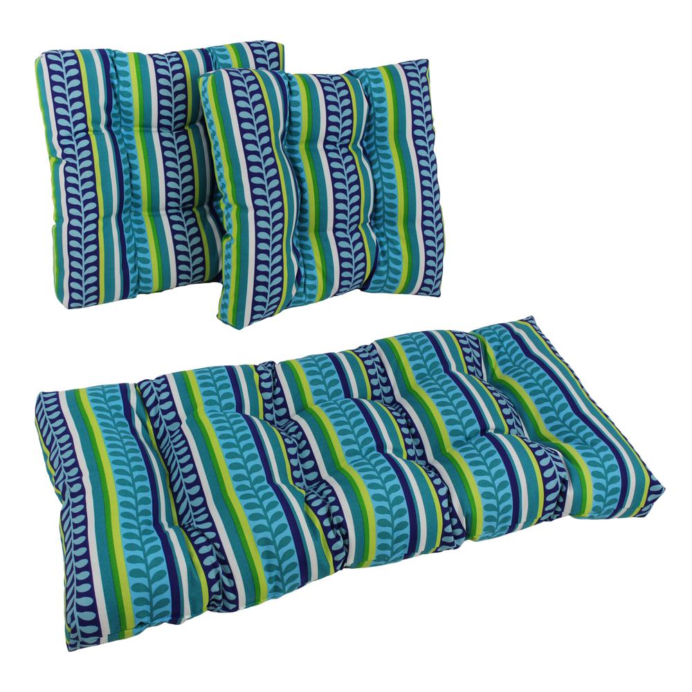Square Spun Polyester Outdoor Tufted Settee Cushions (Set of 3). Picture 1