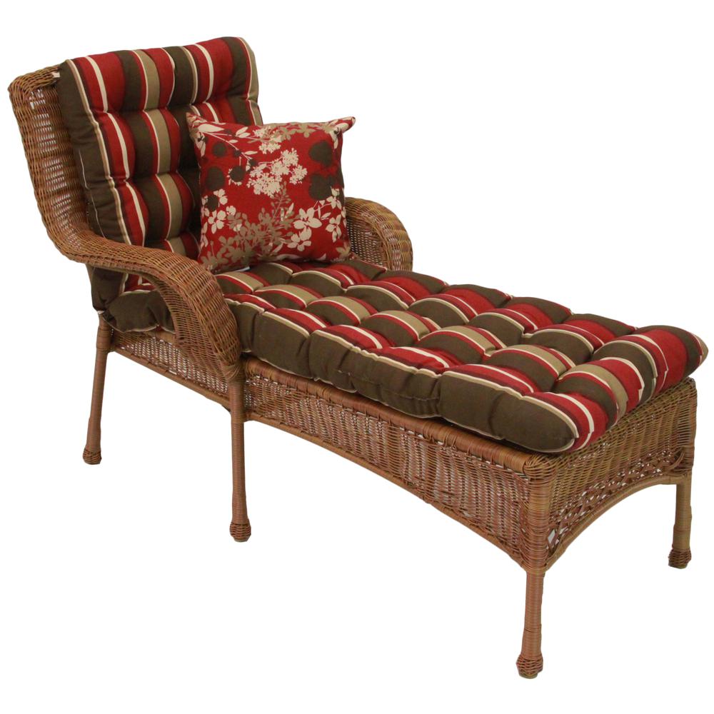 74-inch by 19-inch Squarded Outdoor Spun Polyester Tufted Chaise Lounge Cushion. Picture 2