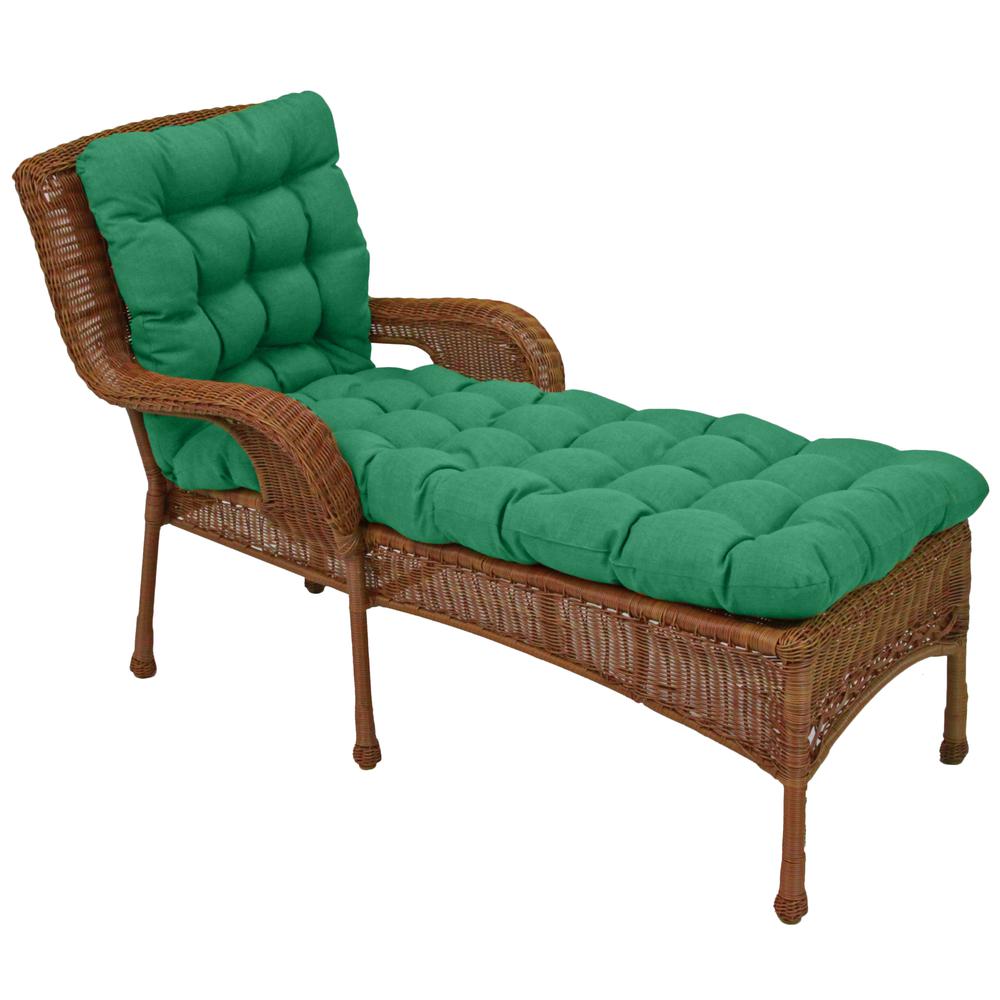 74-inch by 19-inch Squared Outdoor Solid Polyester Tufted Chaise Lounge Cushion. Picture 2