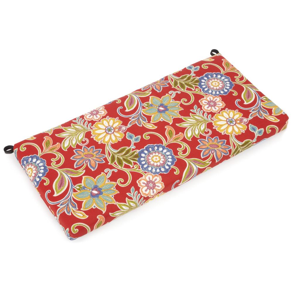 40-inch by 19-inch Outdoor Spun Polyester Loveseat Cushion. Picture 1