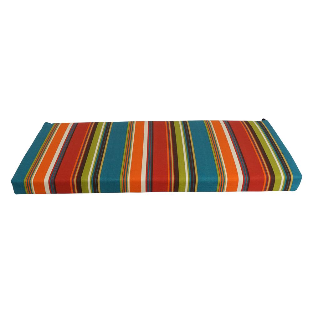 40-inch by 19-inch Patterned Outdoor Spun Polyester Loveseat Cushion. Picture 2