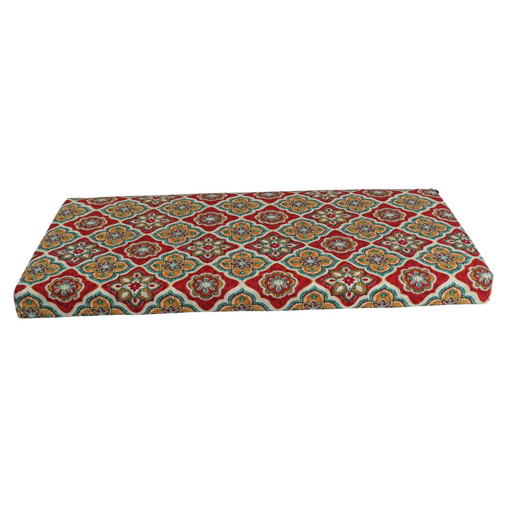 40-inch by 19-inch Patterned Outdoor Spun Polyester Loveseat Cushion. Picture 2