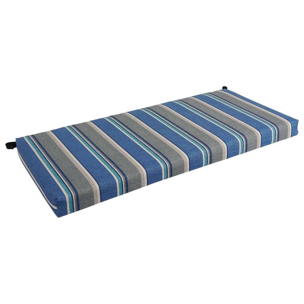 42-inch by 19-inch Patterned Outdoor Spun Polyester Loveseat Cushion. Picture 1