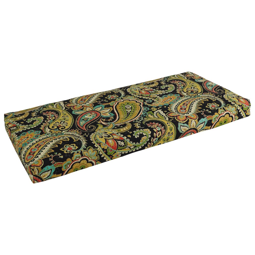 45-inch by 19-inch Patterned Outdoor Spun Polyester Loveseat Cushion. Picture 1