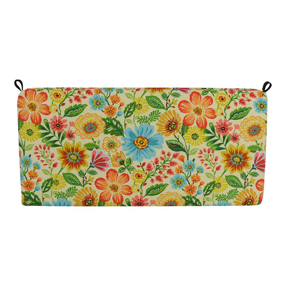 45-inch by 19-inch Patterned Outdoor Spun Polyester Loveseat Cushion. Picture 3