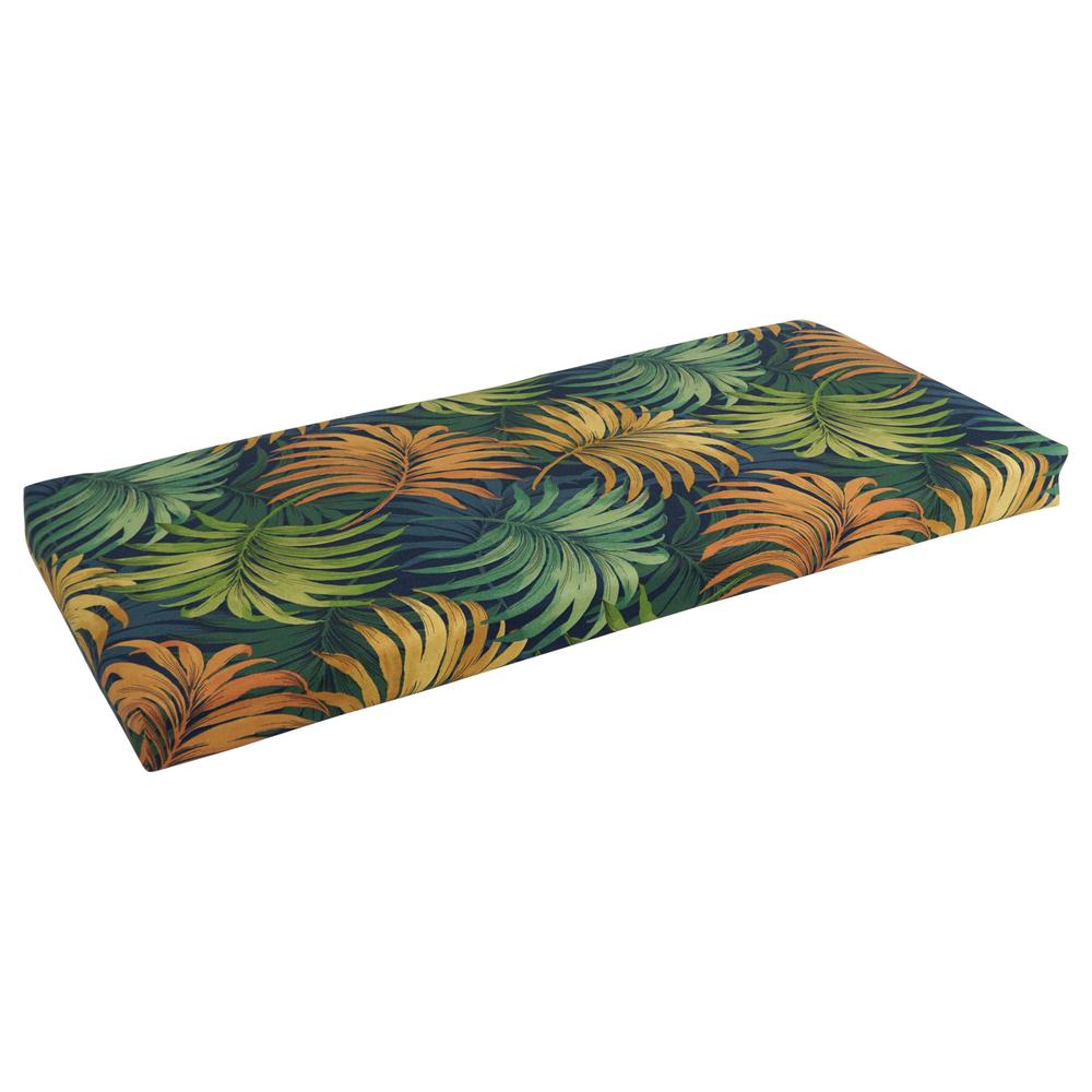45-inch by 19-inch Patterned Outdoor Spun Polyester Loveseat Cushion. Picture 1