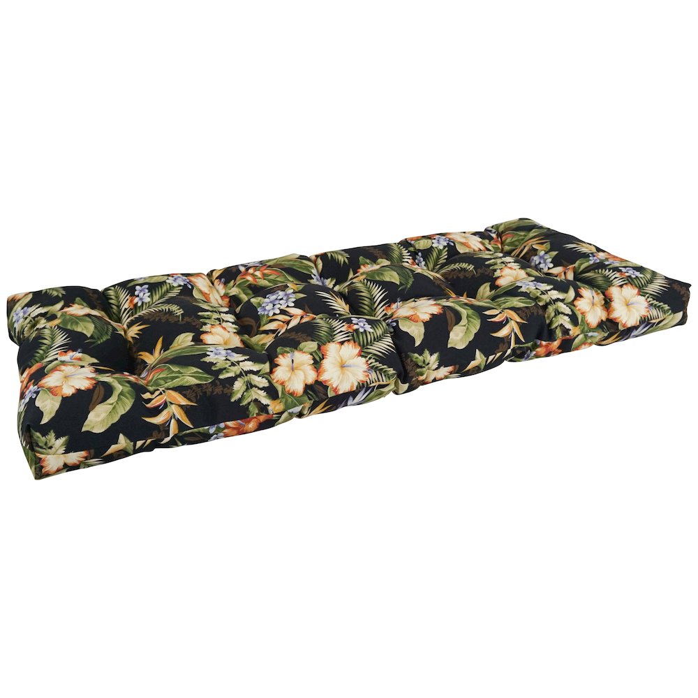 46-inch by 19-inch Tufted Patterned Outdoor Spun Polyester Loveseat Cushion. Picture 1