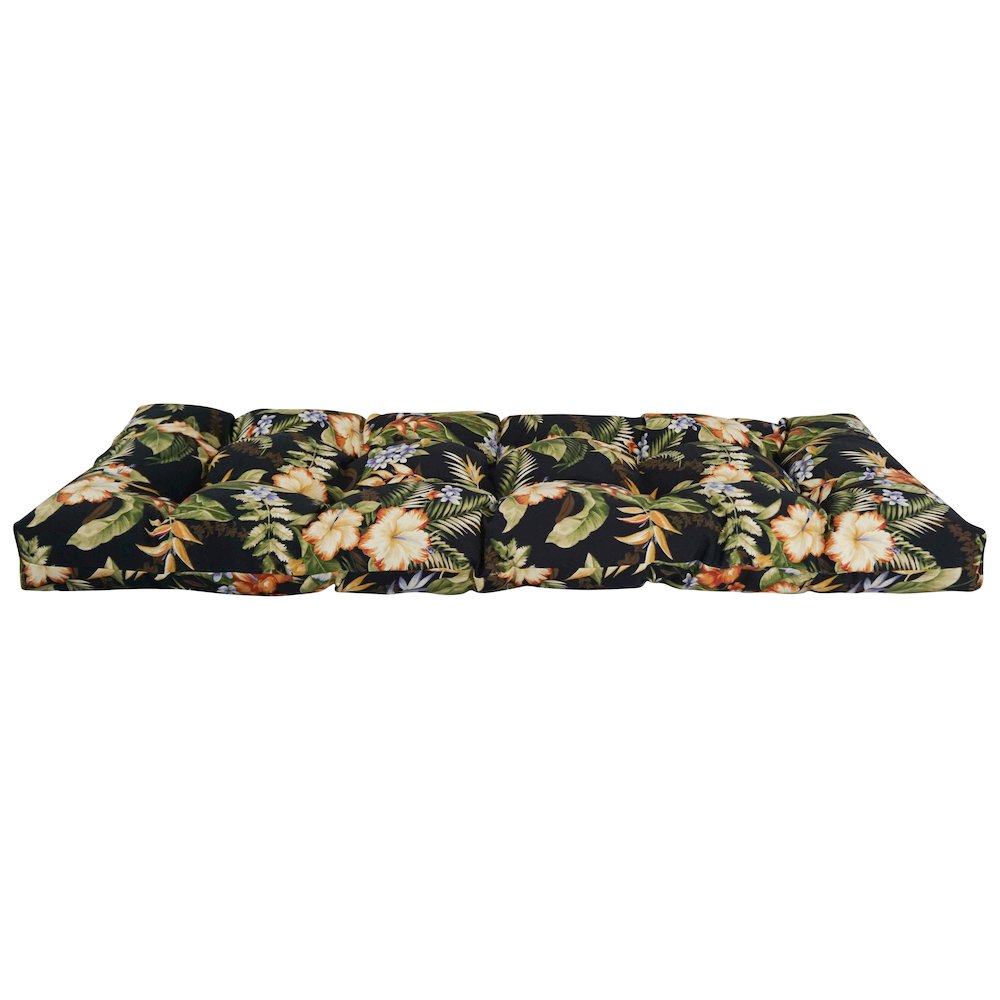 46-inch by 19-inch Tufted Patterned Outdoor Spun Polyester Loveseat Cushion. Picture 2