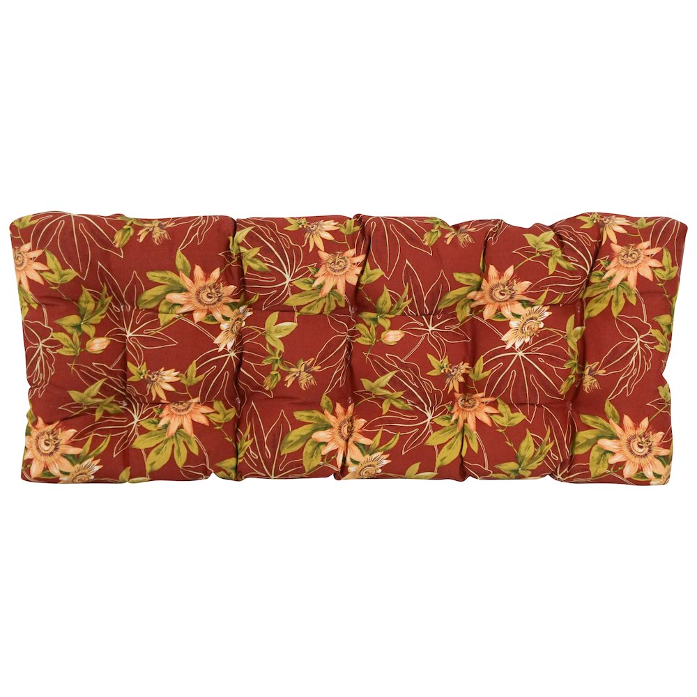 46-inch by 19-inch Tufted Patterned Outdoor Spun Polyester Loveseat Cushion. Picture 3