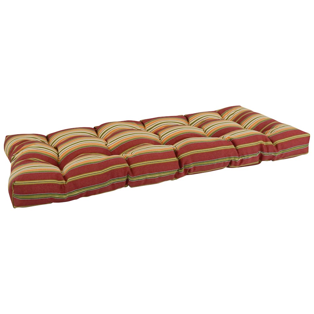 46-inch by 19-inch Tufted Patterned Outdoor Spun Polyester Loveseat Cushion. Picture 1