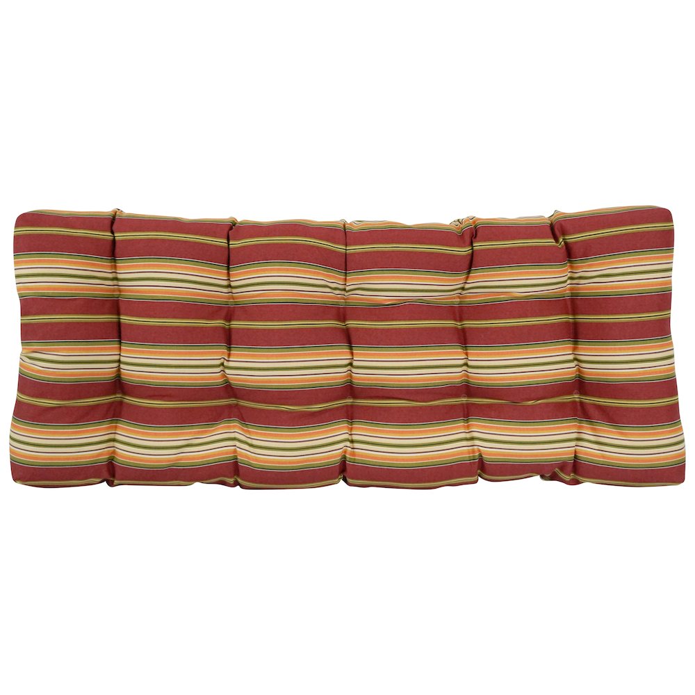 46-inch by 19-inch Tufted Patterned Outdoor Spun Polyester Loveseat Cushion. Picture 3