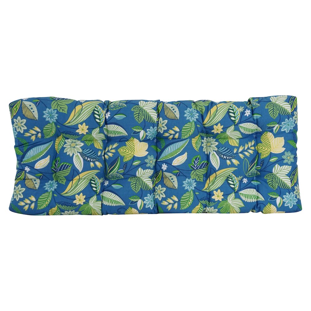 46-inch by 19-inch Tufted Patterned Outdoor Spun Polyester Loveseat Cushion. Picture 3