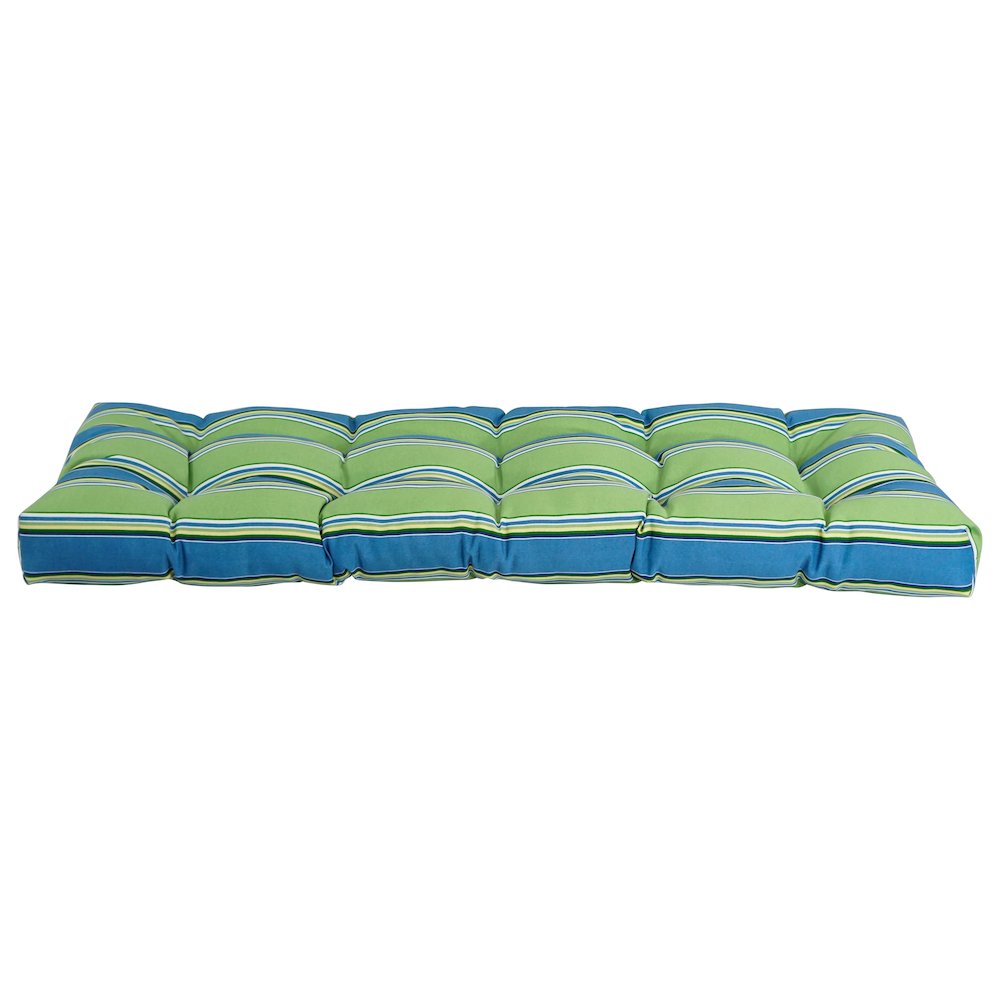 46-inch by 19-inch Tufted Patterned Outdoor Spun Polyester Loveseat Cushion. Picture 2