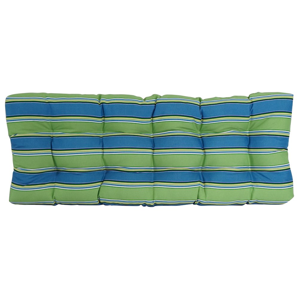 46-inch by 19-inch Tufted Patterned Outdoor Spun Polyester Loveseat Cushion. Picture 3
