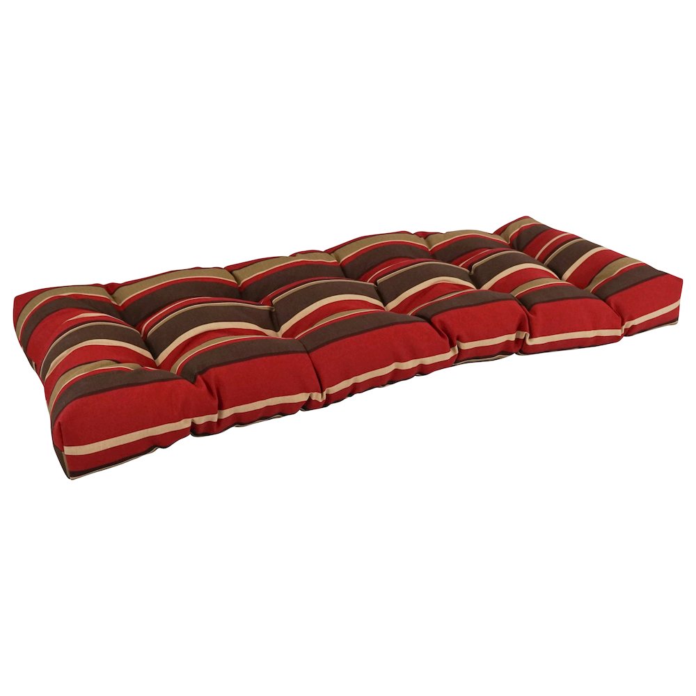 46-inch by 19-inch Tufted Patterned Outdoor Spun Polyester Loveseat Cushion. Picture 1