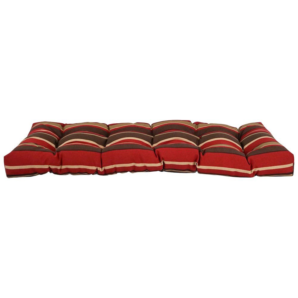 46-inch by 19-inch Tufted Patterned Outdoor Spun Polyester Loveseat Cushion. Picture 2