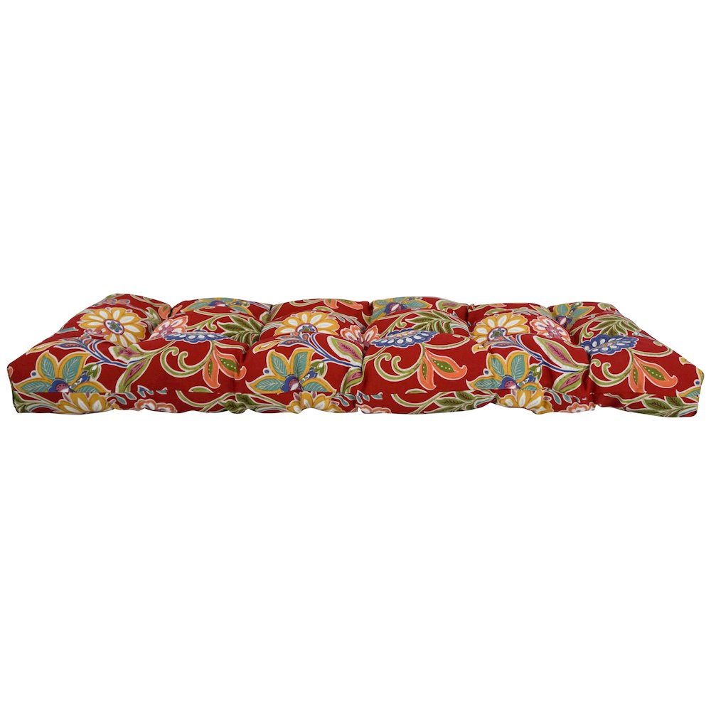 46-inch by 19-inch Tufted Patterned Outdoor Spun Polyester Loveseat Cushion. Picture 2