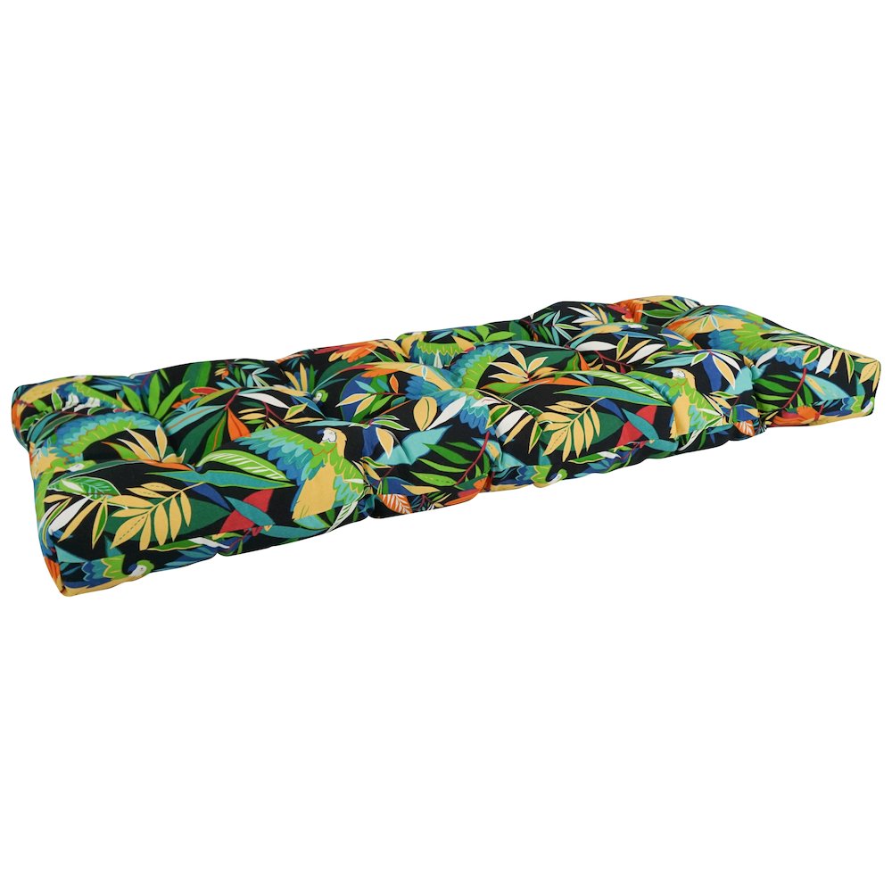 46-inch by 19-inch Tufted Patterned Outdoor Spun Polyester Loveseat Cushion. Picture 1
