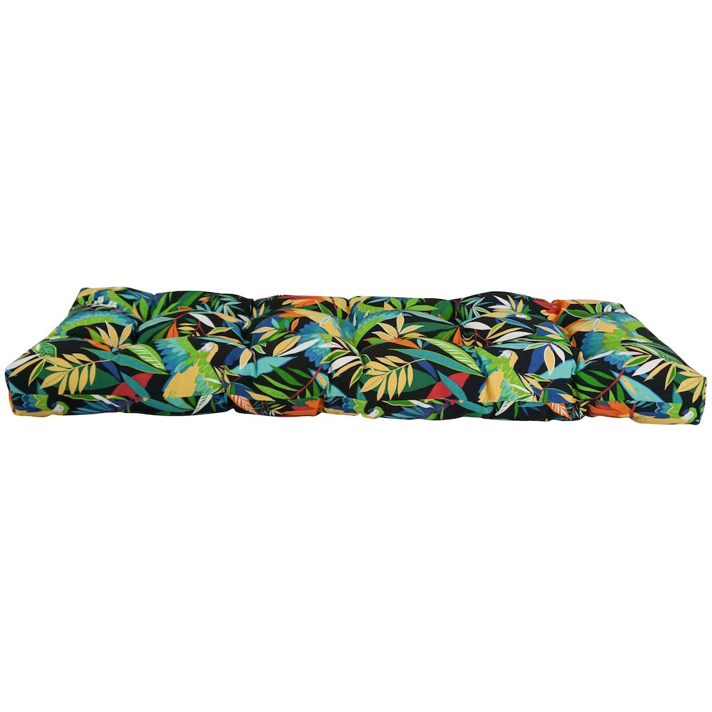 46-inch by 19-inch Tufted Patterned Outdoor Spun Polyester Loveseat Cushion. Picture 2