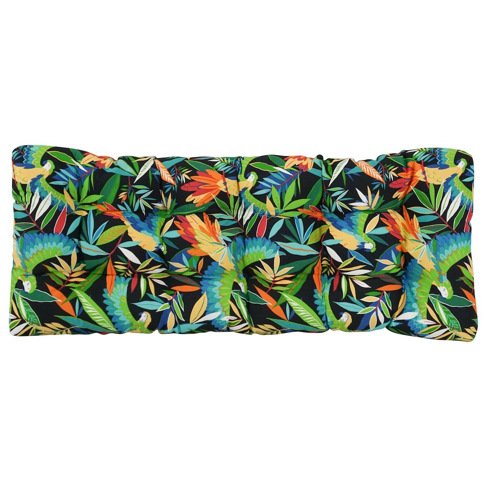 46-inch by 19-inch Tufted Patterned Outdoor Spun Polyester Loveseat Cushion. Picture 3
