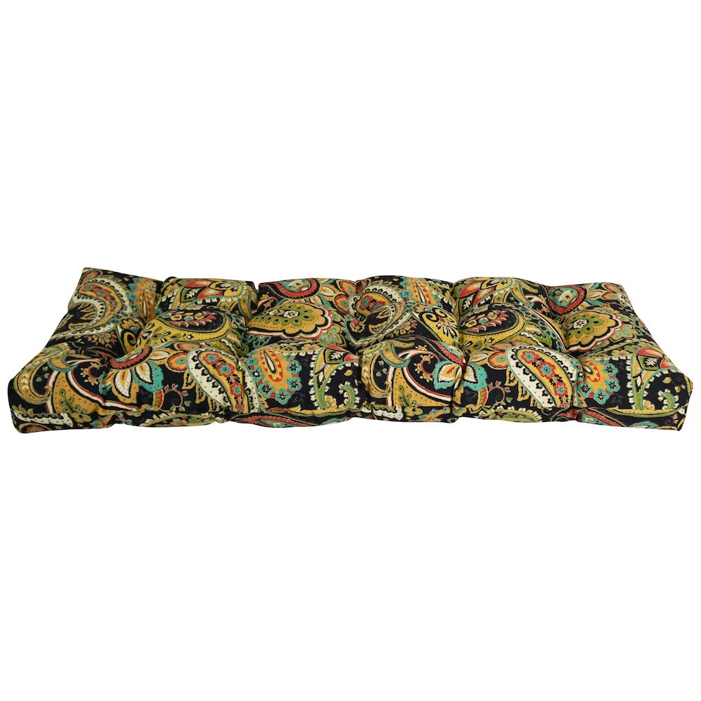 46-inch by 19-inch Tufted Patterned Outdoor Spun Polyester Loveseat Cushion. Picture 2