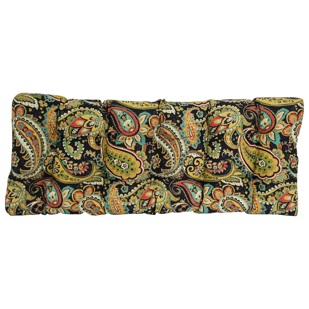 46-inch by 19-inch Tufted Patterned Outdoor Spun Polyester Loveseat Cushion. Picture 3