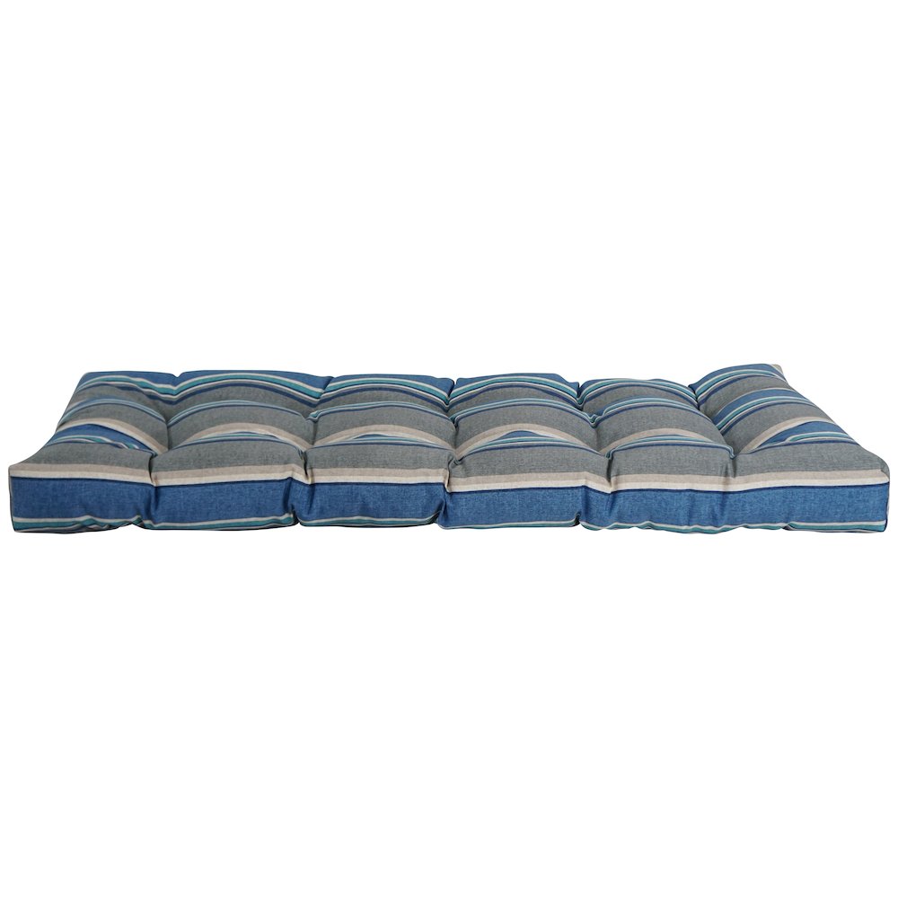 46-inch by 19-inch Tufted Patterned Outdoor Spun Polyester Loveseat Cushion. Picture 2